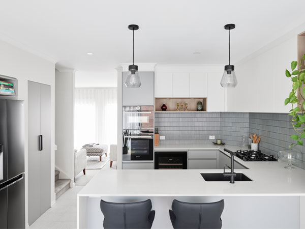 Grey Minimalistic U-Shape Kitchen Design Grey Minimalistic U-Shape Kitchen Design